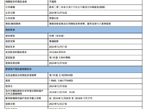 重庆农村商业银行：将于2025年1月23日派发中期股息每10股1.944元